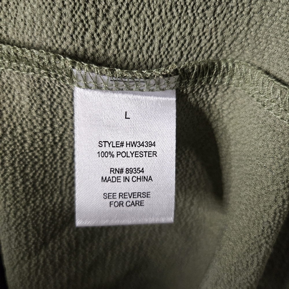 Kathy Ireland Blouse Size L Olive Green Peasant Elastic Cuffs Tie Neck Cottage - Picture 6 of 10